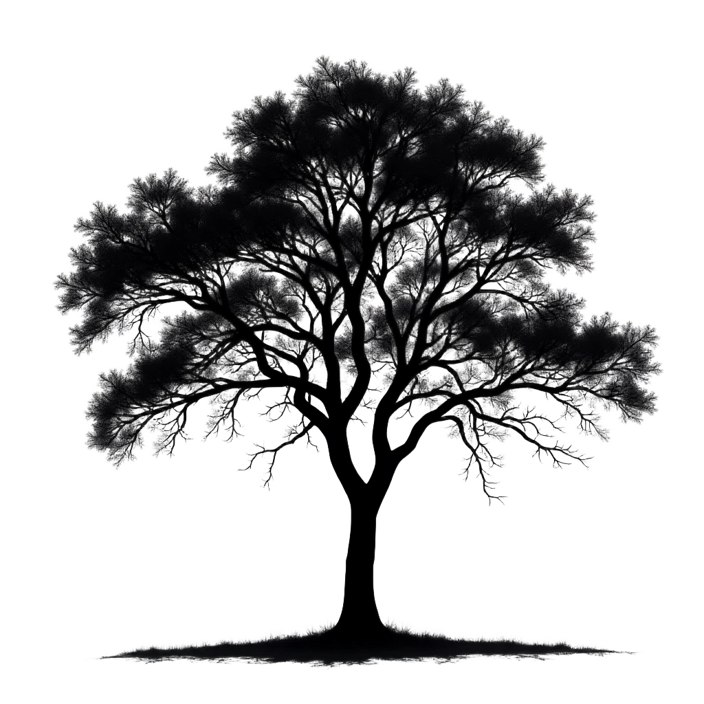 Majestic Oak Tree Silhouette